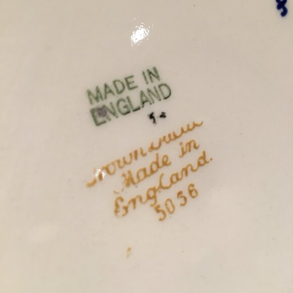 Vintage English CROWN DUCAL Cobalt and Gold Trim Dessert Plate #4 - Picture 6 of 7